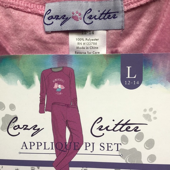 Pink Two piece Pj set. US size LARGE(12-14) - Picture 2 of 5